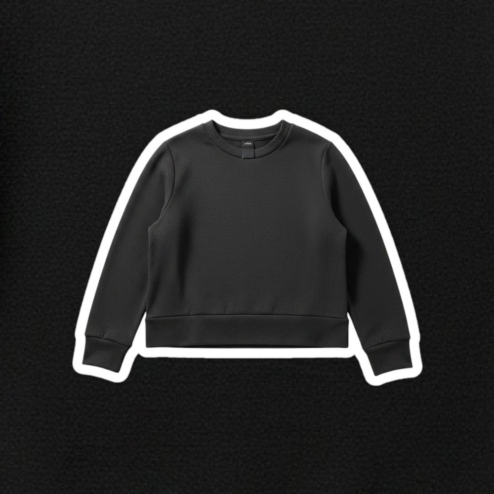 Avia Sweatshirt Womens XL Black Long Sleeve Crew Neck Textured Pullover Top